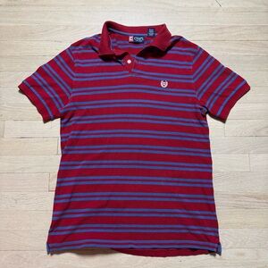 Chaps Red and Blue Striped Polo Shirt